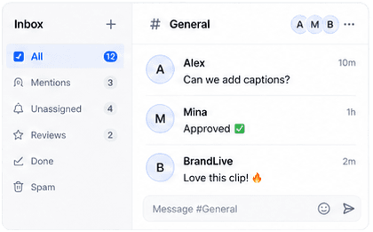 Social inbox with team messages