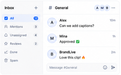 Social inbox with team messages